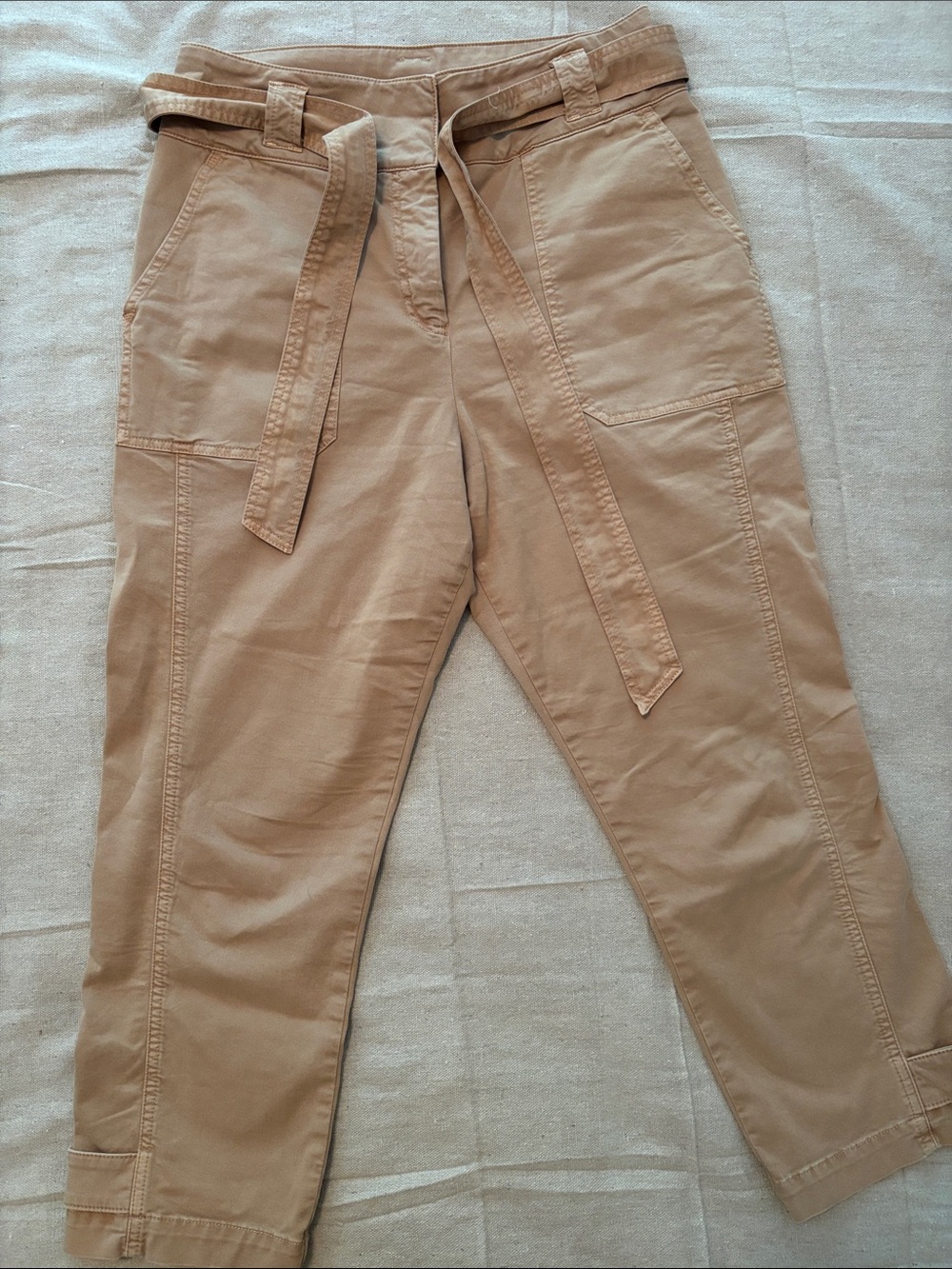 Boden High-Rise Belted Chino Pants - Tan 10R